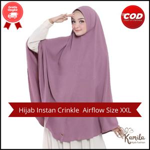 Jilbab Hijab Kerudung Syar'i Jumbo Bergo Instan Besar Pet Antem Bahan Crinkle Airflow Seragaman Kodi