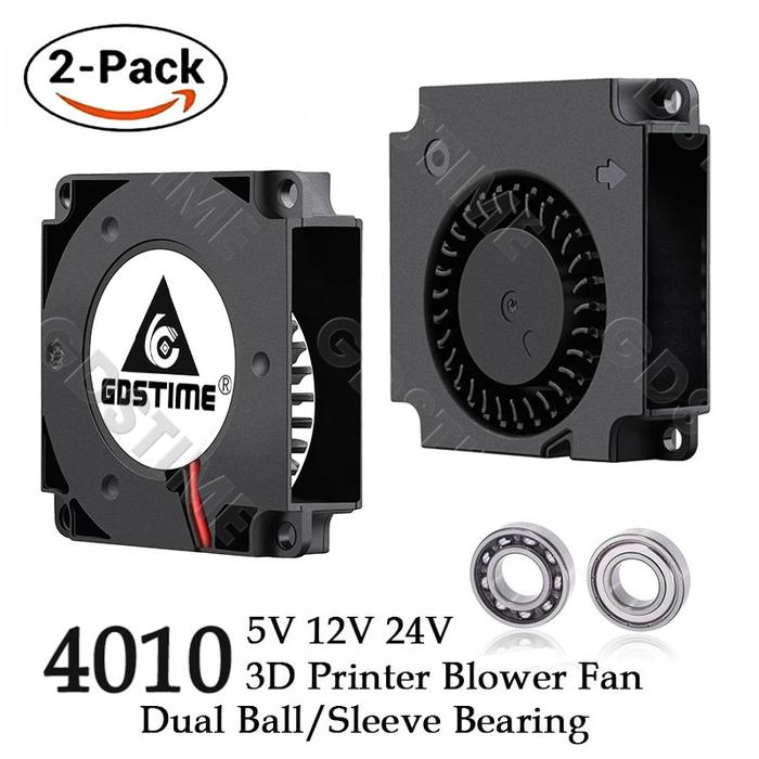 2PCS Gdstime 40mm 3D Printer Fan 12V 24V 5V 4010 Blower Printer Cooling Accessories DC Turbo Blower