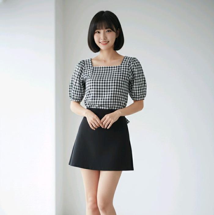 Blouse Zara atasan model sabrina kotal kotak korean style katun dingin Wanita Atasan
