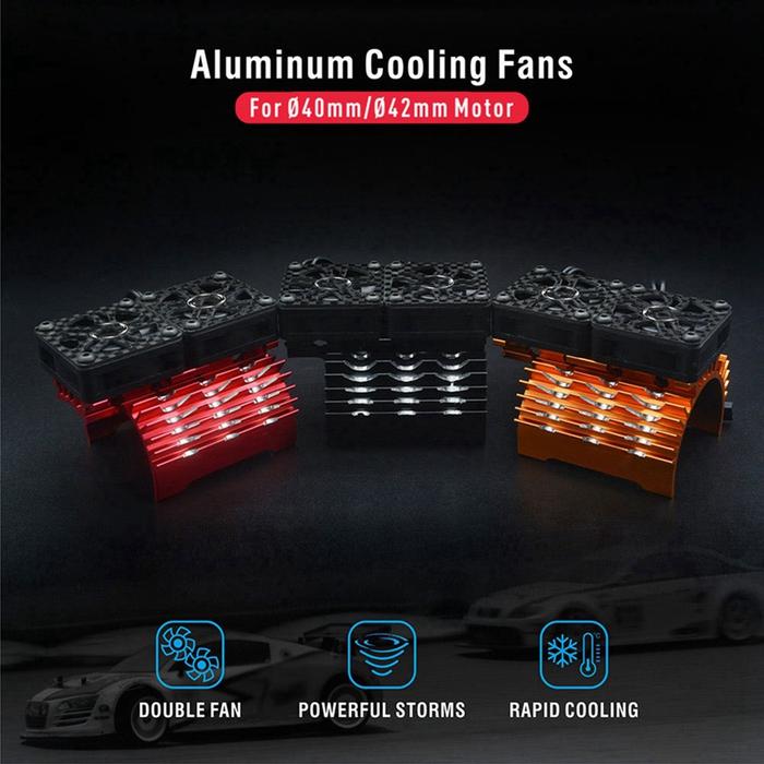 RC Fan RC Heatsink dengan Dual Cooling Fan RC Car Parts Kits untuk