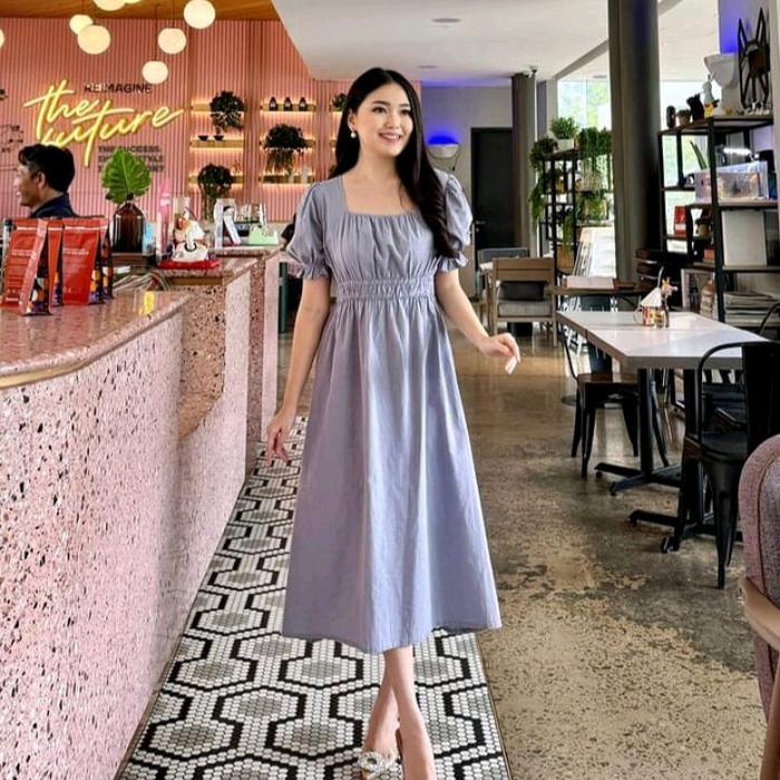 midi dres nadira rayon sabrina big size casual Baju Wanita Panjang Katun Pesta Gaun Remaja Dewasa Tw