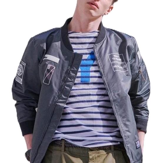 Feltics Bomber Jacket Grey 100% Original - Jaket Pria Branded Sale