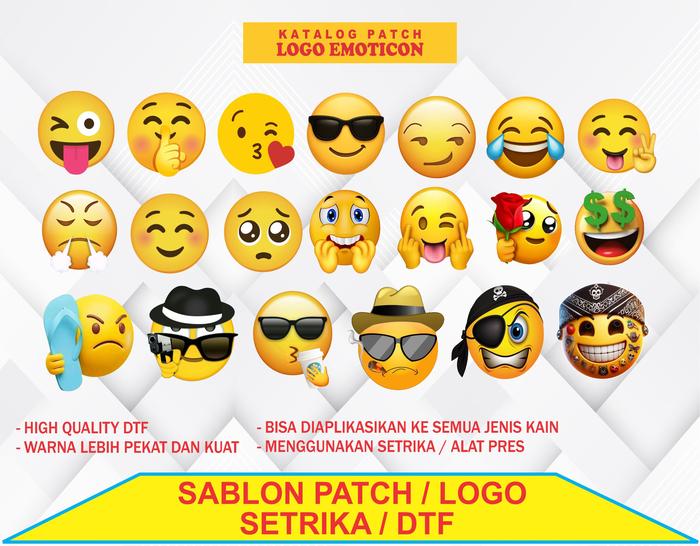 Sablon setrika DTF emoticon / sablon logo dtf / dablon setrika satuan / sablon logo emoticon