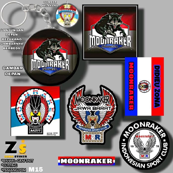 gantungan dua sisi dan stiker moonraker m15