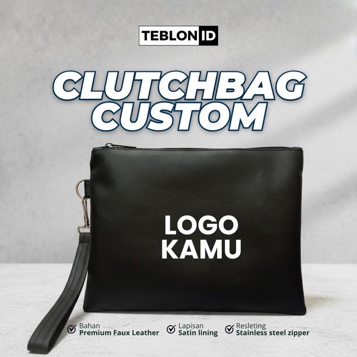 Clutch Handbag Dompet Pouch Custom Logo / Tas Tangan Pria Wanita / Souvenir Surabaya / Sounvenir Mur
