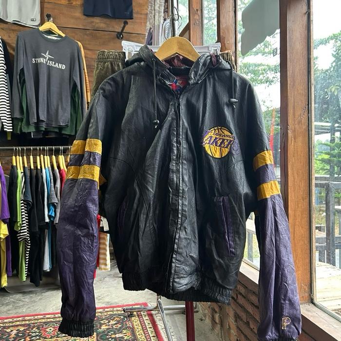 Leather Jacket atau jaket Kulit Lakers Vintage Orginal