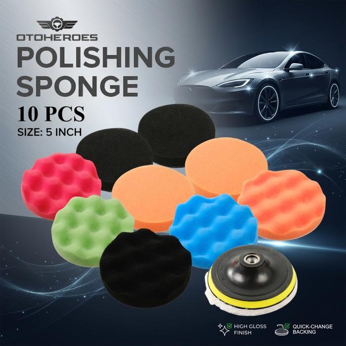 Cahaya Mall - Pad Poles Mobil 10 PCS | Buffing Pad 5 Inch | Aksesori Poles Kendaraan