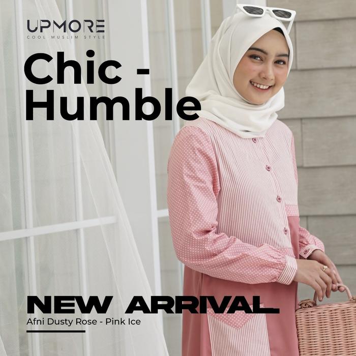 Baju Upmore UM 047 Afni Dusty Rose - Pink Ice - Upmore Afni || Gamis Upmore