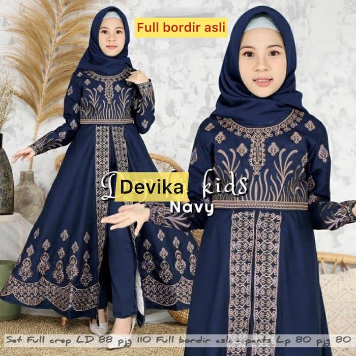 Gamis Pesta Anak Perempuan Bahan Brukat Tile Kekinian Baju Muslim Anak Perempuan Baju Setelan Putih