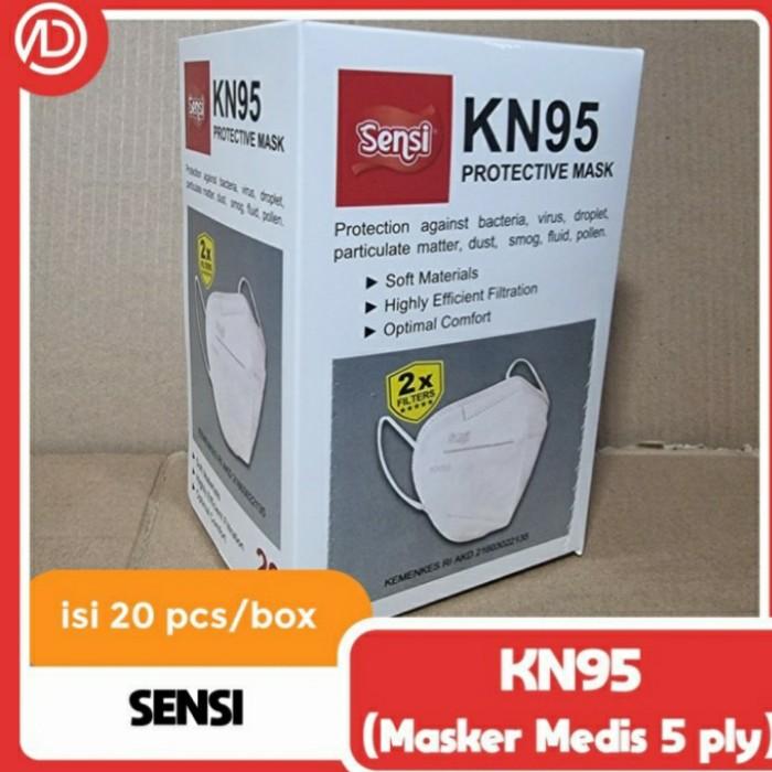 Masker Sensi KN95 isi 20pcs 5ply Kemenkes Protective Mask Medis PROMO