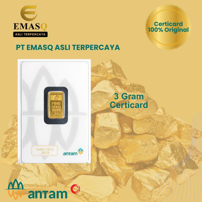 Emas LM Antam 3 Gram Press Certicard 100% Original