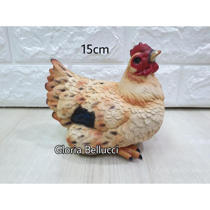Patung Pajangan Ayam Betina Miniatur Chicken Serama