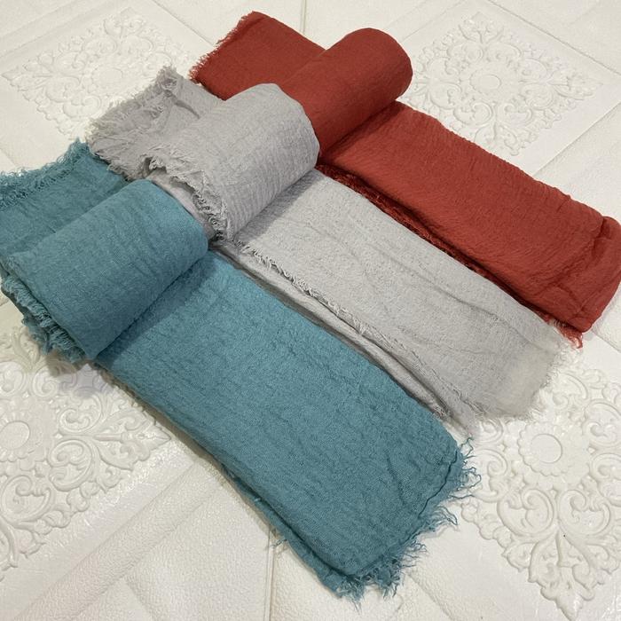 Pasmina Crinkle Import Hijab Phasmina Kusut Jilbab Pashmina Cotton Crincle Jumbo Pasmina Shawl Bahan