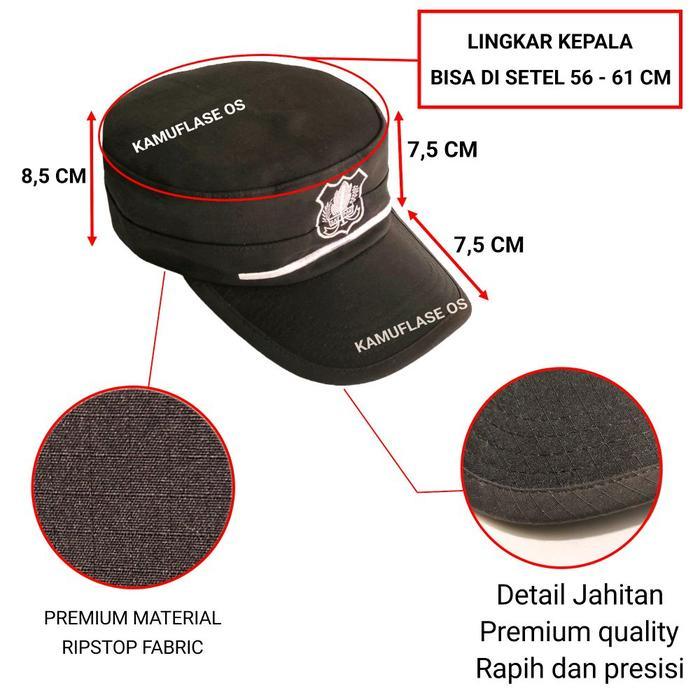 Topi Security Satpam Coklat Bordir Logo Topi Patch Model Komando Topi Komando Satpam Premium Terlari