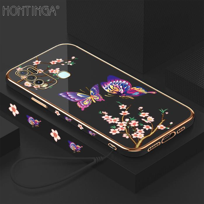 Hontinga Casing Ponsel untuk Vivo Y30 Y50 Y30i, Pelindung Karet