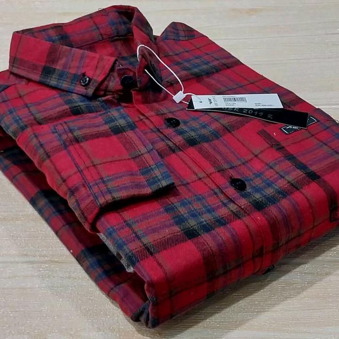 Kemeja Flanel Serdiola Pria Kemeja Pria Lengan Panjang Premium Terbaru Kotak Casual Distro Merah Baj