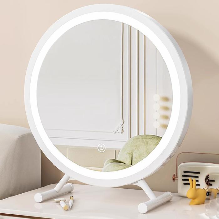 Living Room Standing Mirror Circle Makeup Girls Bedroom Mirror With