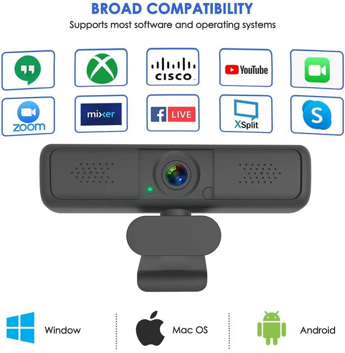 Webcam 2K Full HD 1080P Webcam Computer PC Web Camera With Microphone