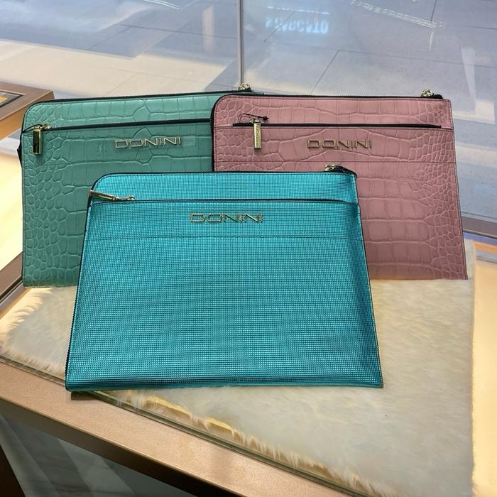 DONINI BIANA-402 Dompet Kulit Sapi dengan Tempat HP dan Kartu Banyak Dilengkapi Zipper Tengah Warna 