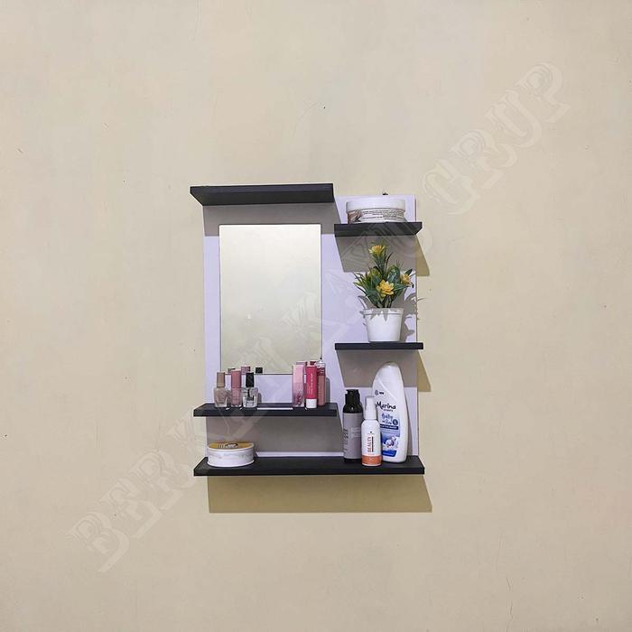 Rakkosmetik gantung dinding tempel kaca/rak kosmetik dinding/rak kosmetik kaca