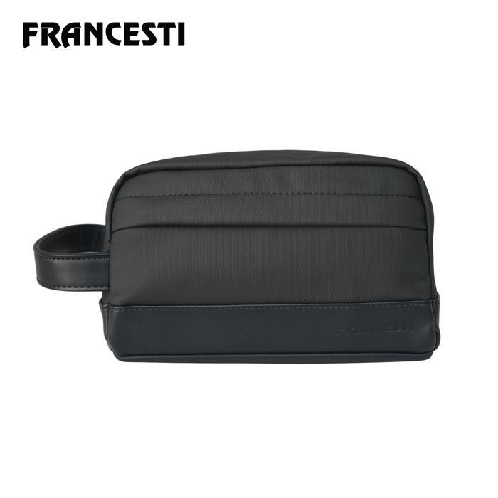 Clutch Pria Francesti Clutch Bag Pria Kanvas 9510 Black Hitam Canvas
