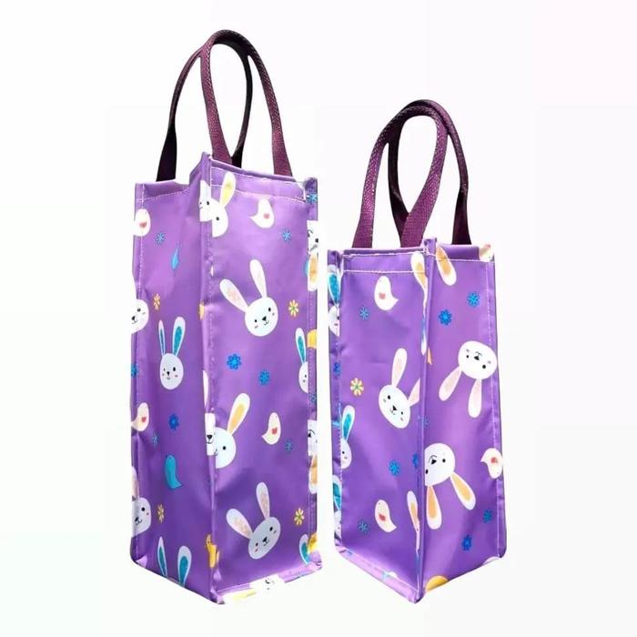 Tas botol 1 liter dan 2 liter, tas tumber karakter lucu, tas botol souvenir, goodiebag, giftbag, tas