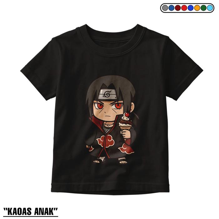 KAOS ANAK STIKER CARTOON ITACHI UCHIHA LUCU ATASAN ANAK TERBARU BAHAN LEMBUT