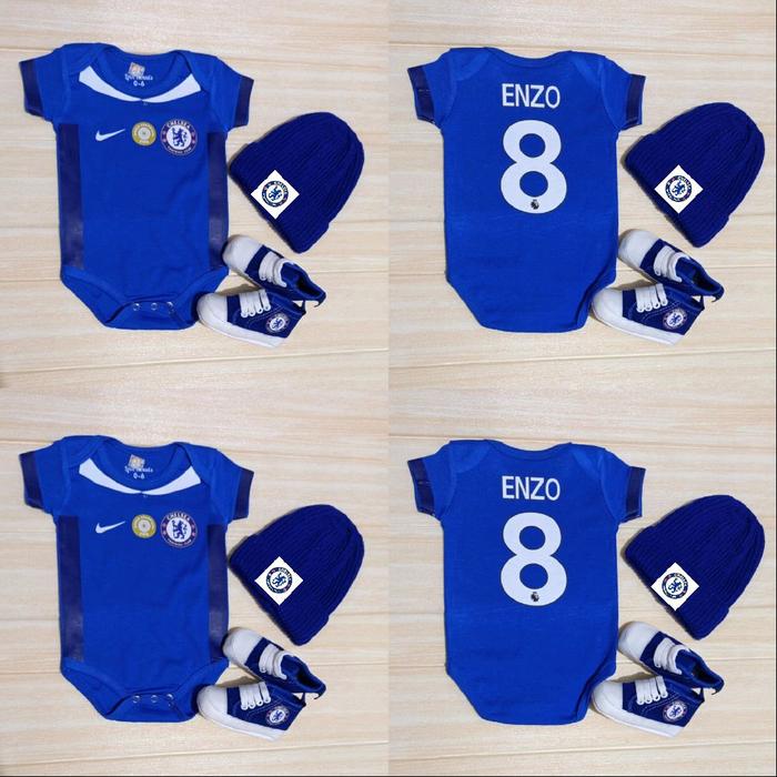 Romper Baju Bayi Bola Jumper Jumpsuit Klub Bola Chelsie CFC ChelseaFC coa3in1  Away 2023 2024 + Sepa