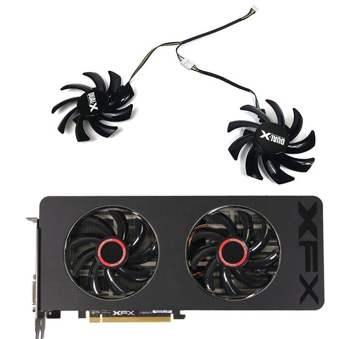 2PCS 85MM 4PIN FDC10H12S9-C FD7010H12S Dual Cooler Fan For Sapphire R9 270X 280X XFX R9 280X 390/390