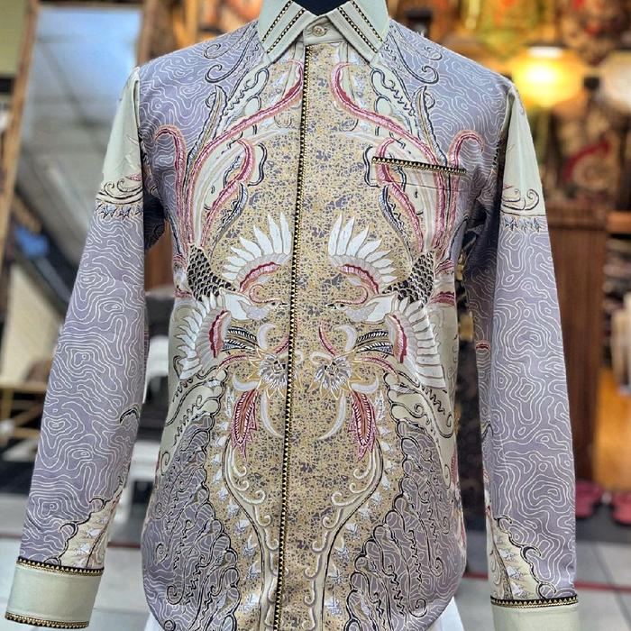 KEMEJA BATIK SMOCK BORDIR KATUN SILK PREMIUM FULL TRIKOT PREMIUM thamrin city Baju Kerja Cowok Panja