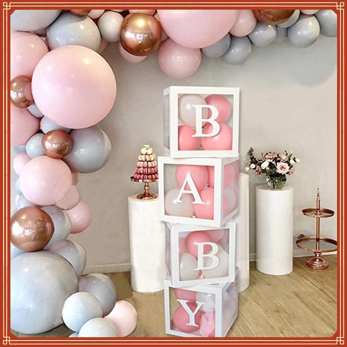 Shower Boy Girl Transparent Box Baby Shower Decoration Baby