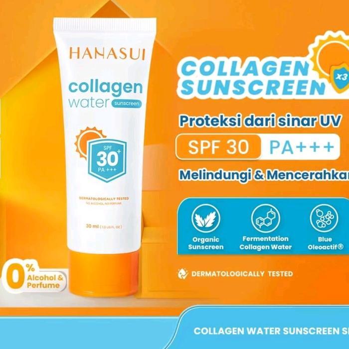 Hanasui Collagen Water Sunscreen SPF 30 | SPF 50 | 30ml | Tabir Surya | Sunblok | BPOM Niacinamide M