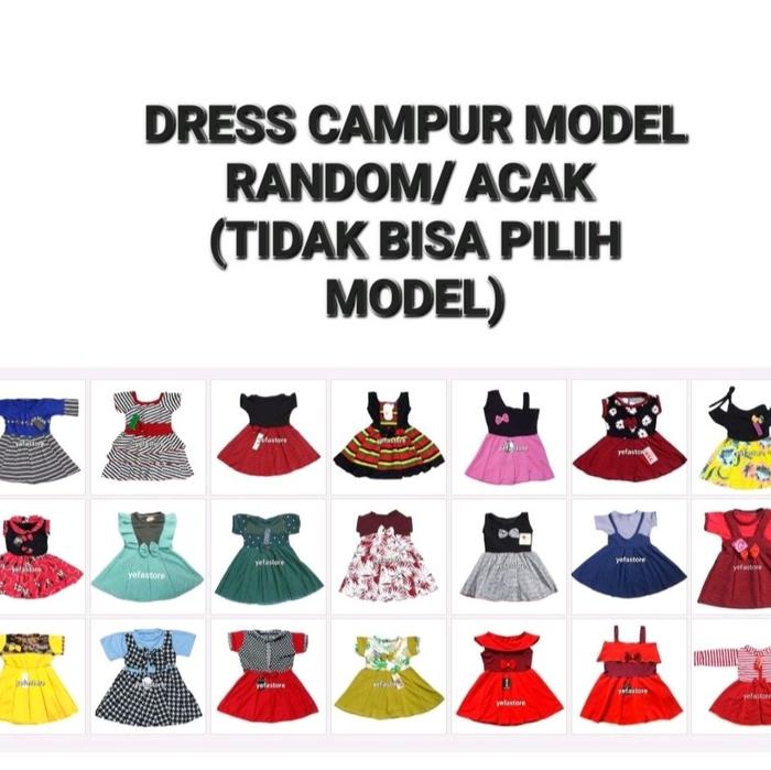 3 PCS DRESS BAYI 6-12 BULAN FF1 BAJU ANAK PEREMPUAN MURAH GAUN KODOK TANGAN YUKENSI SABRINA FUJI | [
