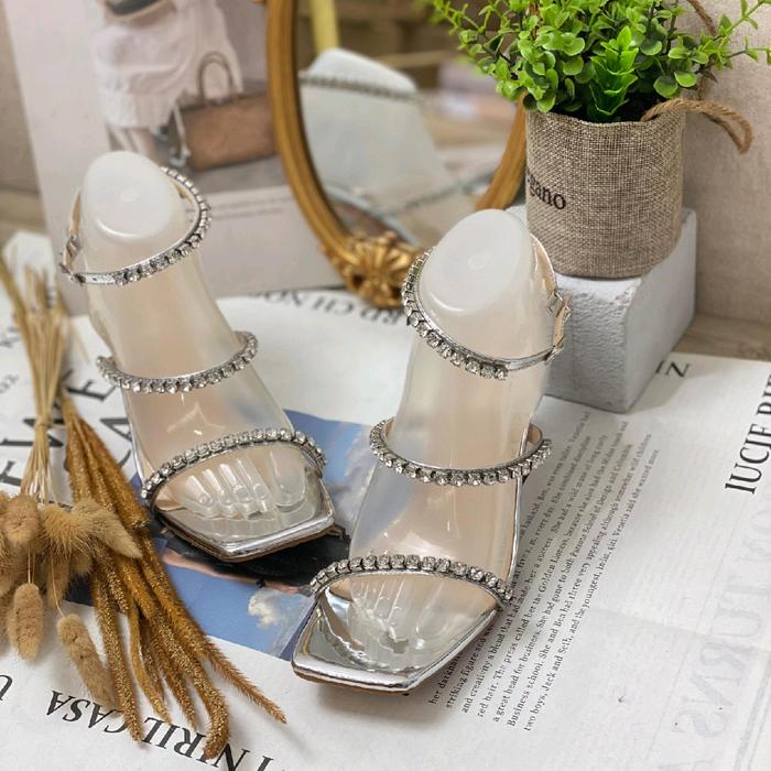 Sepatu Pesta Elvarette Diamond Heels Manik Model Tali - Shoes, High