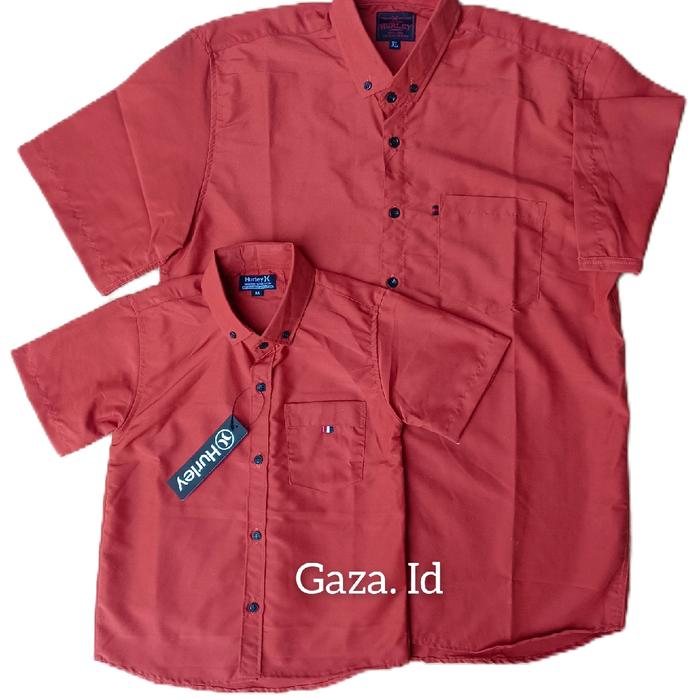 Kemeja Merah Bata Terakota Kemeja Couple Merah Bata Terakota Teracota Polos Katun Atasan Baju