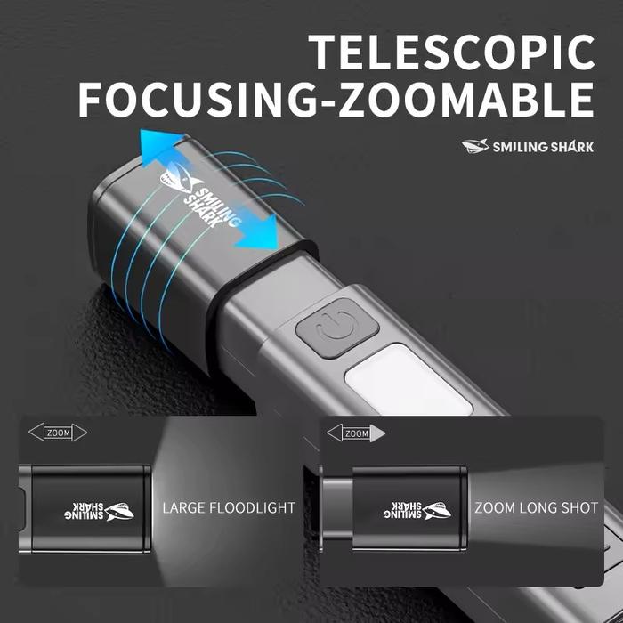Senter Smiling Shark SD1017 Senter LED Camping Kemah pemantik