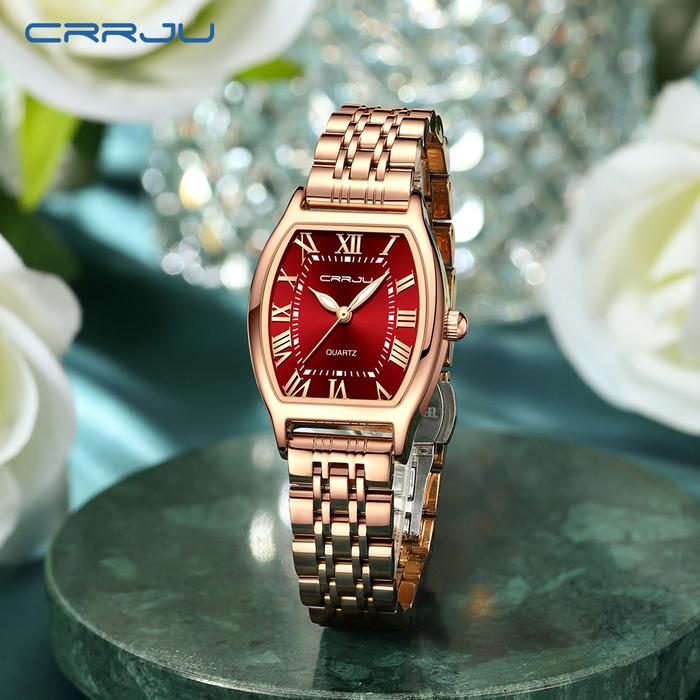 PROMO CRRJU Jam Tangan Wanita Elegan Terbaru 2023 Anti Air Rantai Kado Buat Pacar Cewek 5013