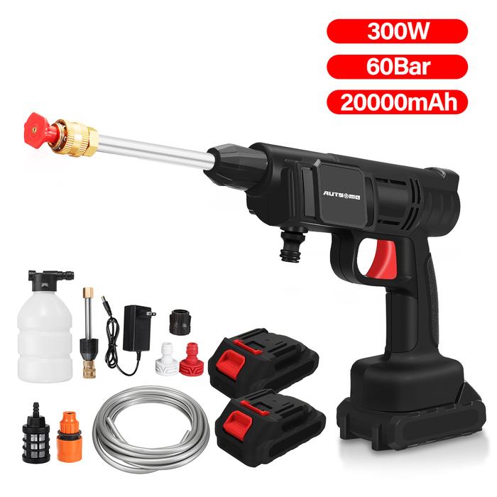 60Bar Cordless Car Washer Spray Water Gun Portable