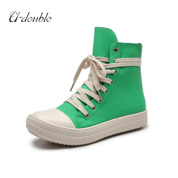Rick desain Vintage Owens sepatu pria Fashion tali sepatu tebal