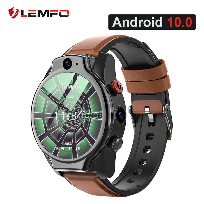LEMFO LEM14 Jam Tangan Pintar 4G 5ATM Tahan Air Android 10 Helio P22