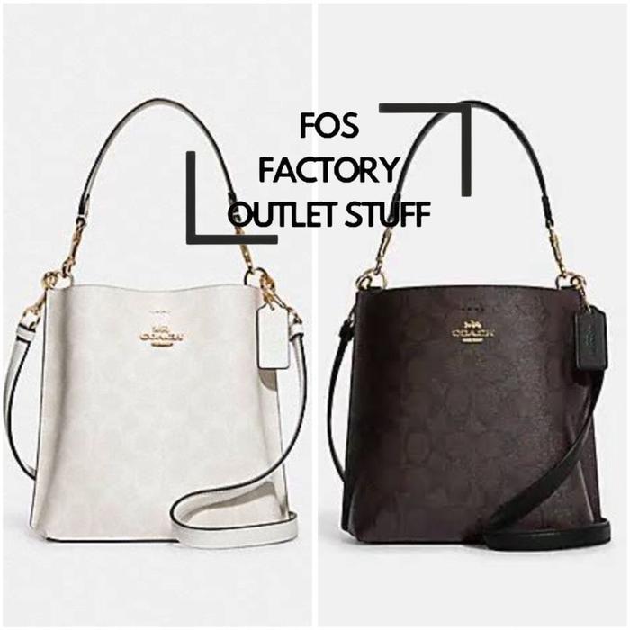 TAS WANITA CA582 CA177 Mollie Bucket Bag 22 In Signature Canvas Factory Outlet