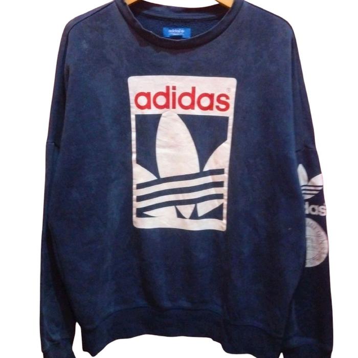 jaket CN adidas logo center  made cambodia size XL Pria Sweater Panjang Distro