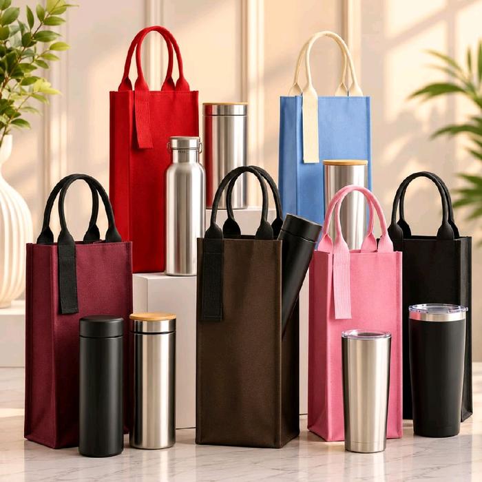 Totebag Tumbler Minum 1-2 Liter Tas Botol Minum Kekinian Tote Bag Tumbler dengan Desain Modern dan P