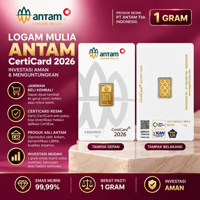 Antam new style Hartadinata 1 Gram Logam Mulia Emas Barang mewah Hadiah ulang tahun