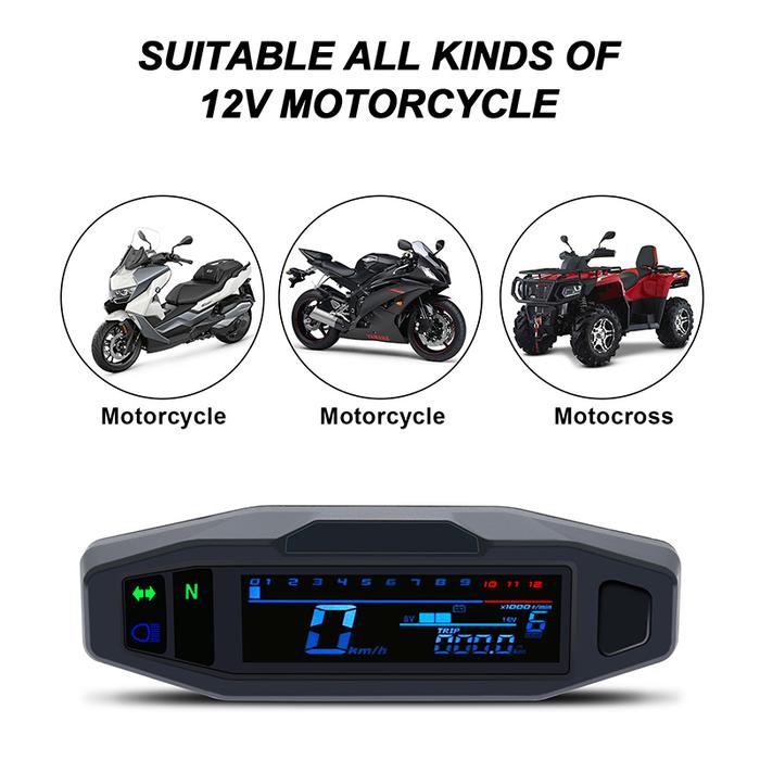 Speedometer Motor Pengukur LCD Karburator Injeksi Listrik untuk Rusia