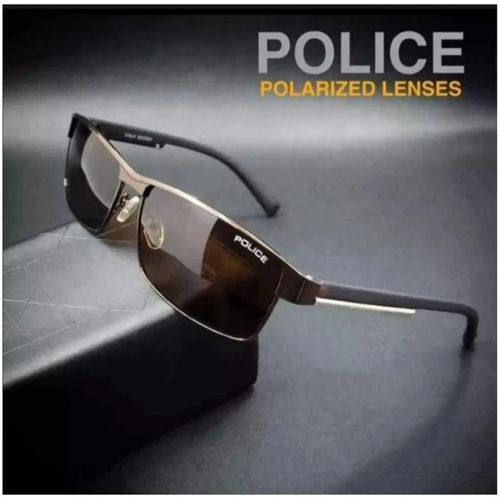 Kacamata Polis Hitam Polarized Premium quality p24 / 3674 geometric anti UV Original Police mancing