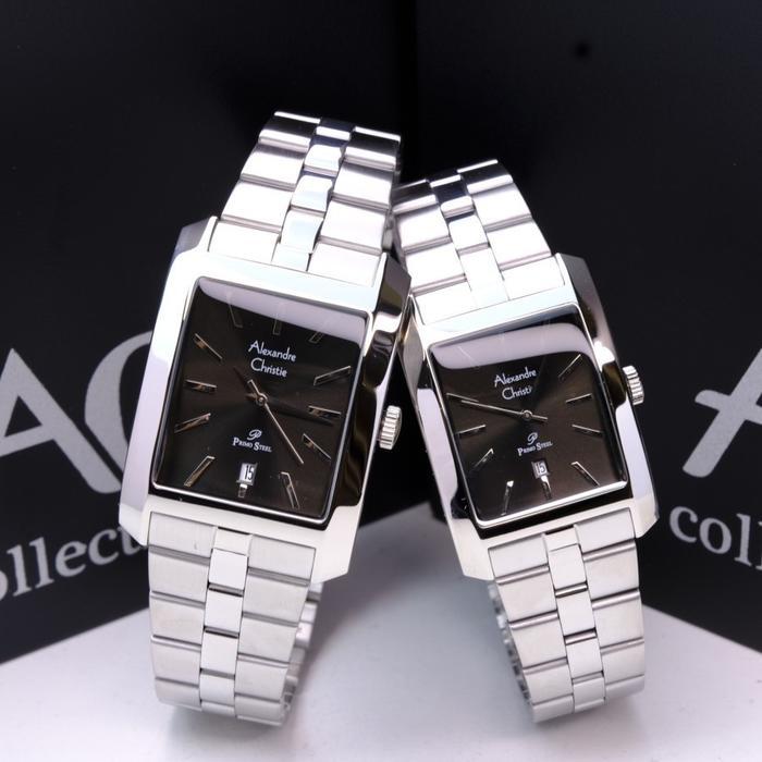 AC 1037 ALEXANDRE CHRISTIE AC1037 JAM TANGAN COUPLE MODEL KOTAK ORIGINAL GARANSI RESMI ANALOG WATCHE