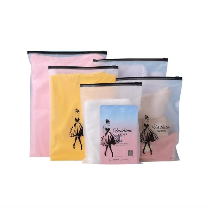Pouch Ziplock Organizer Transparan Doff Motif Bunga Daisy Zipper Bag