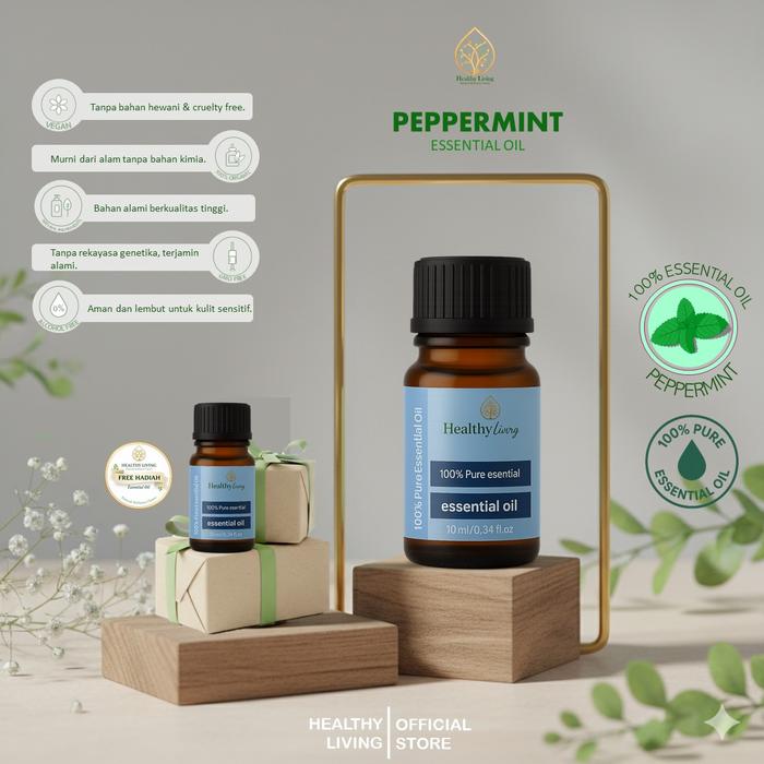 Peppermint Essential Oil Daun Mint 100% Minyak Atsiri Murni Tanpa Campuran AromatherapiUntuk redakan