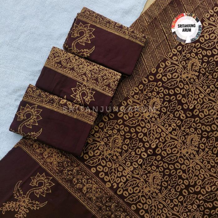 Kain Batik Banyuwangi Gajah Oling kopi pecah coklat mahogany – Katun Primisima Cap Premium Adem Halu